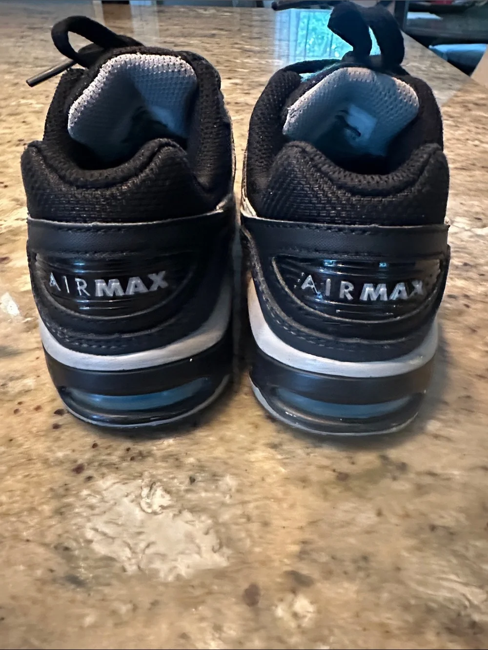 Nike Air Max Kids Black and Gray Sneaker with White Swoosh